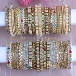 Exquisite Floral Wedding Bangles - Imitation Jewellery- Two hand