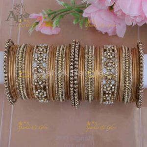 Exquisite Gold Floral Bangles for Festive Celebrations- Two Hand