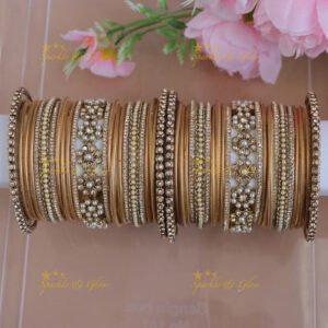 Exquisite Gold Floral Bangles for Festive Celebrations- Two Hand