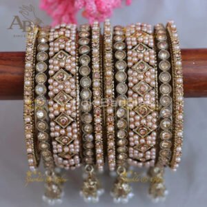 Exquisite Gold Metal Bangles - Wedding & Festive Glam-Two hand