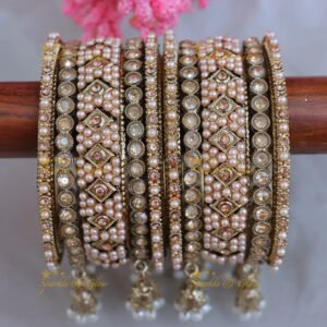 Exquisite Gold Metal Bangles - Wedding & Festive Glam-Two hand