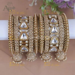 Exquisite Kundan Bangles for Weddings & Festivals-Two hand