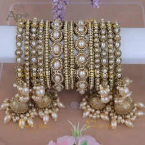 Glamorous Kundan Bangles for Weddings & Celebrations- Two hand
