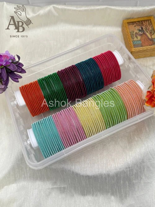 Luxurious Pastel & Dark Color Star Design Glass Bangle Box Box 10 Colors - 068 1 Luxurious Pastel & Dark Color Star Design Glass Bangle Box Box 10 Colors - 068