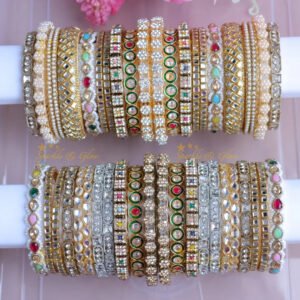 Exquisite Floral Wedding Bangles - Imitation Jewellery- Two hand