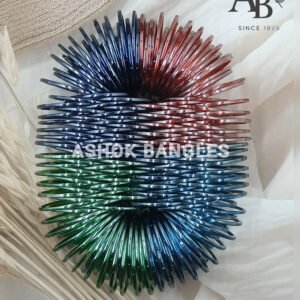 Ashok Bangles - Multi-Color Glass Bangles (Red, Blue, Green, Purple)